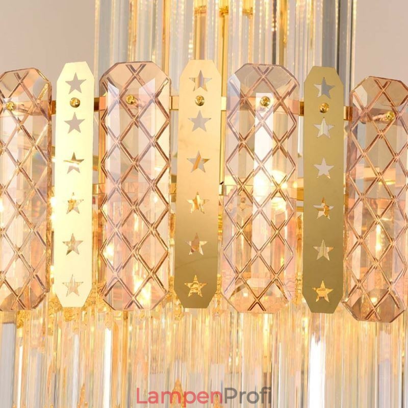 Gold Kristall Pendelleuchte Luxuriöse Dekorative Deckenleuchte 60*H180cm