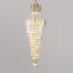 Gold Kristall Pendelleuchte Luxuriöse Dekorative Deckenleuchte 60*H180cm