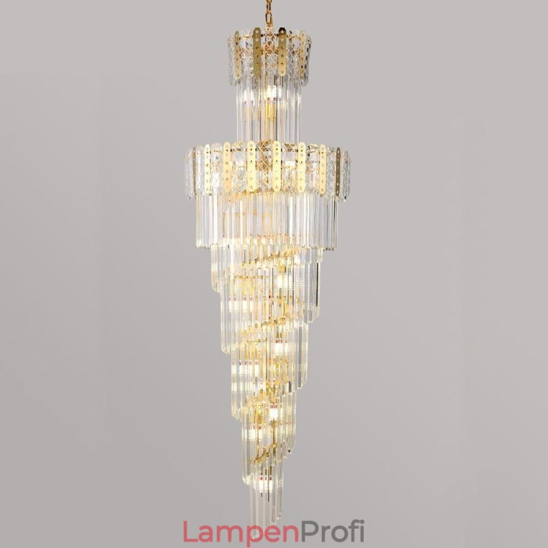 Gold Kristall Pendelleuchte Luxuriöse Dekorative Deckenleuchte 60*H180cm