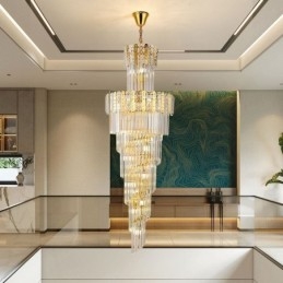 Gold Kristall Pendelleuchte Luxuriöse Dekorative Deckenleuchte 60*H180cm