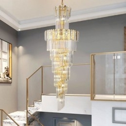 Gold Kristall Pendelleuchte Luxuriöse Dekorative Deckenleuchte 60*H180cm