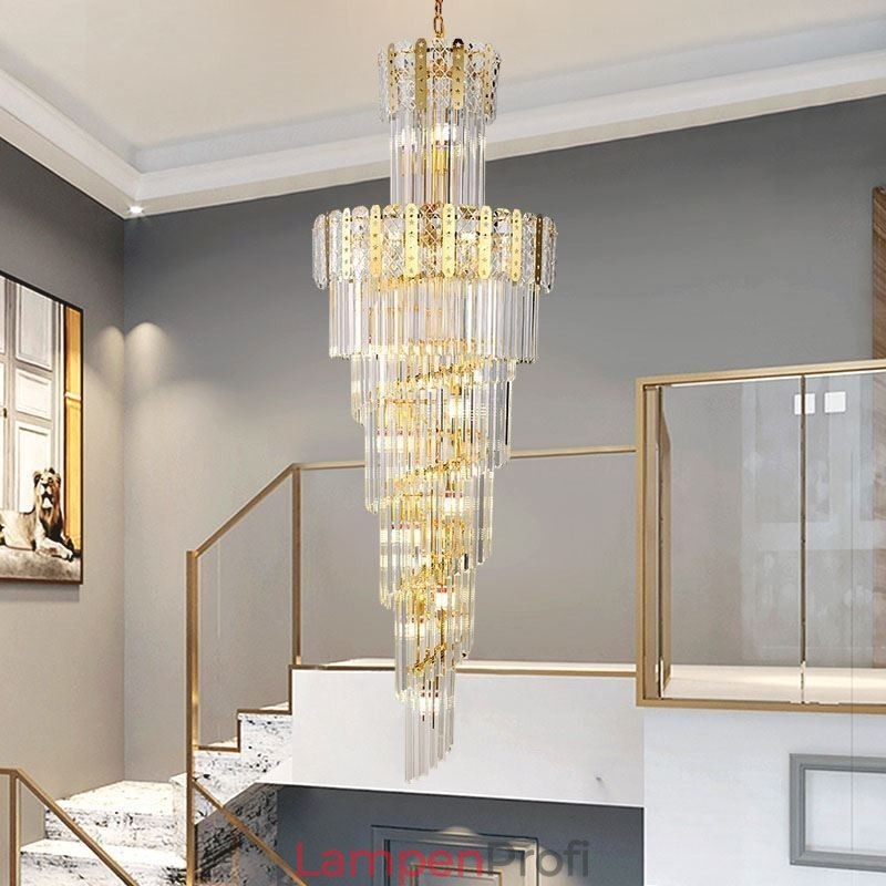 Gold Kristall Pendelleuchte Luxuriöse Dekorative Deckenleuchte 60*H180cm