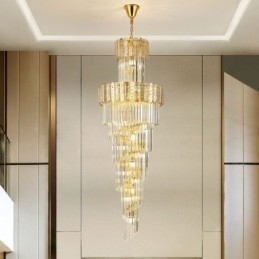 Gold Kristall Pendelleuchte Luxuriöse Dekorative Deckenleuchte 60*H180cm