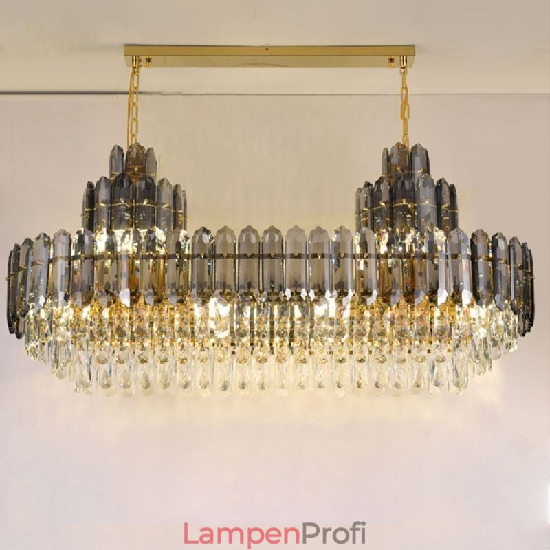 Kristall Pendelleuchte Rechteckig Luxus Dekorative Deckenleuchte 100cm