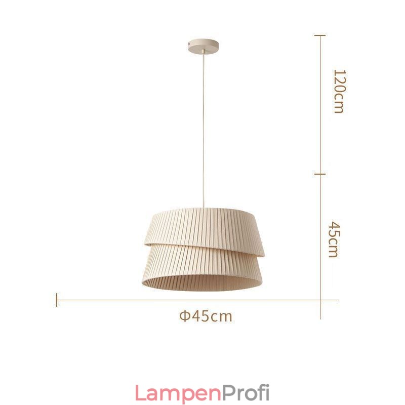 Pendelleuchte Französisch Creme Stil Doppelschicht Stoff Lampenschirm Deckenlampe