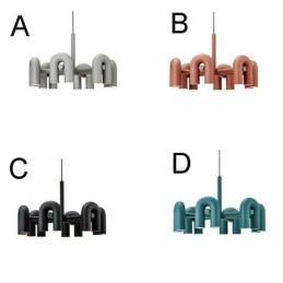 Pendelleuchte, rund, Schmiedeeisen, U-förmige Deckenleuchte, 90° drehbarer Schirm