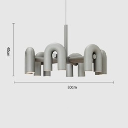 Pendelleuchte, rund, Schmiedeeisen, U-förmige Deckenleuchte, 90° drehbarer Schirm