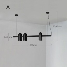 Deckenleuchte Schmiedeeisen U-förmige Pendelleuchte 90 drehbarer Schirm