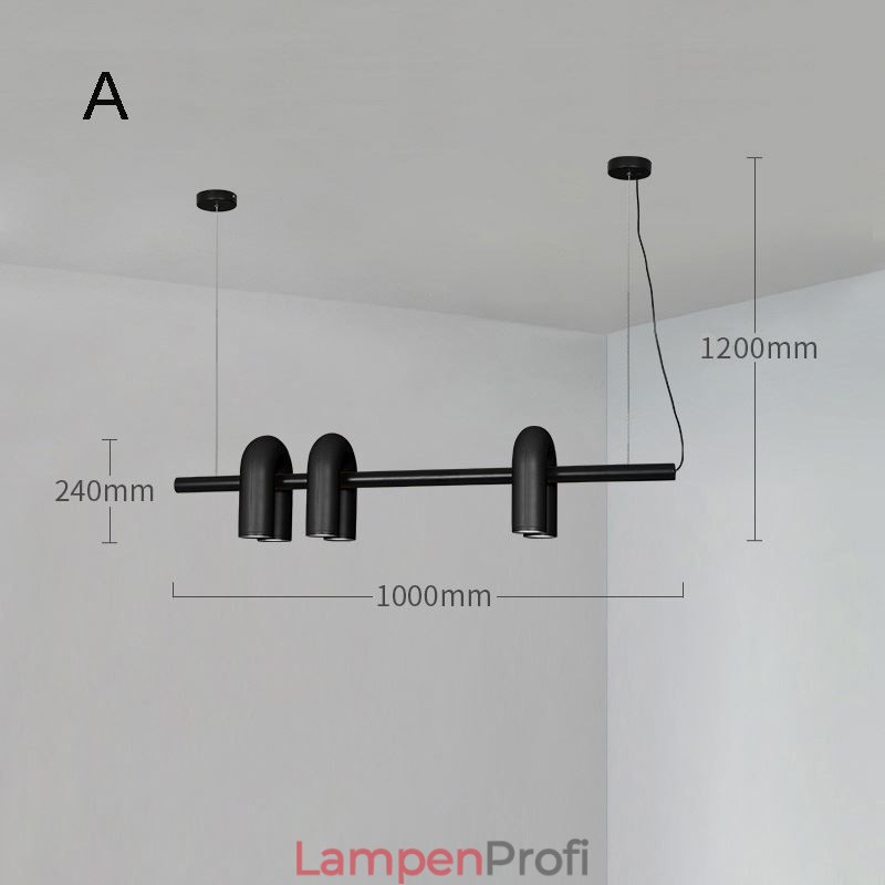Deckenleuchte Schmiedeeisen U-förmige Pendelleuchte 90 drehbarer Schirm