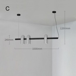 Deckenleuchte Schmiedeeisen U-förmige Pendelleuchte 90 drehbarer Schirm