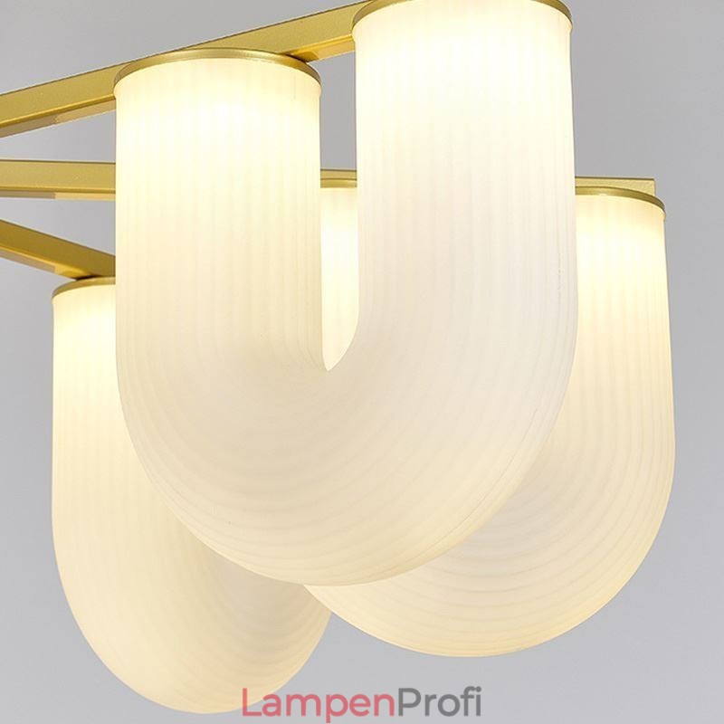 U-förmiger Kronleuchter, Pendelleuchte im französischen Creme-Stil