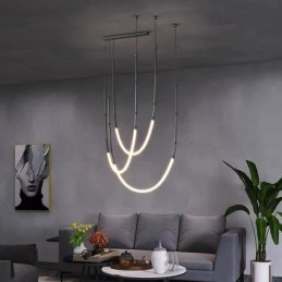 Pendelleuchte Creative Line Bambus Deckenleuchte Schwarz Gold