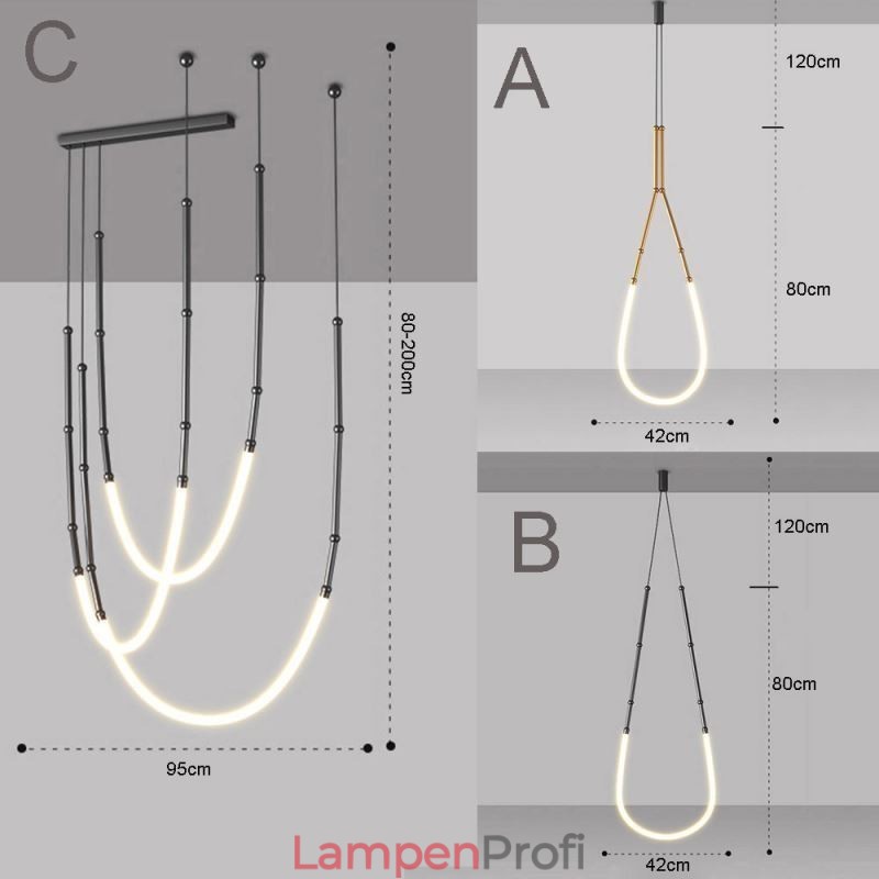 Pendelleuchte Creative Line Bambus Deckenleuchte Schwarz Gold