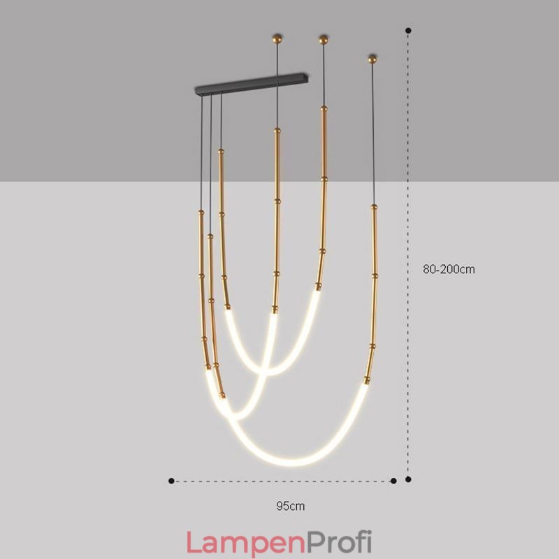 Pendelleuchte Creative Line Bambus Deckenleuchte Schwarz Gold