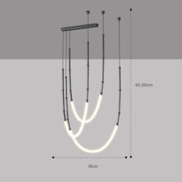 Pendelleuchte Creative Line Bambus Deckenleuchte Schwarz Gold
