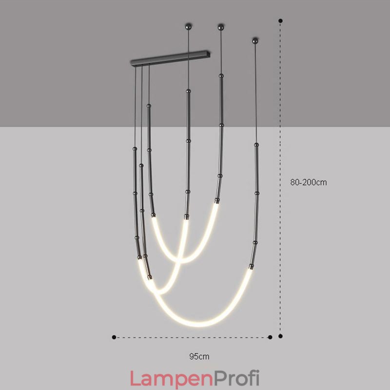 Pendelleuchte Creative Line Bambus Deckenleuchte Schwarz Gold