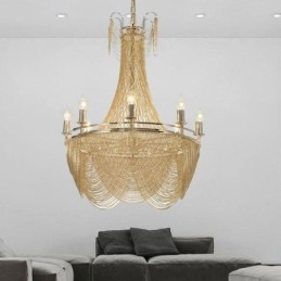 Aluminium Kette Anhänger Licht Kreative Licht Luxus Quaste Dekorative Licht Gold Silber