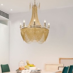 Aluminium Kette Anhänger Licht Kreative Licht Luxus Quaste Dekorative Licht Gold Silber