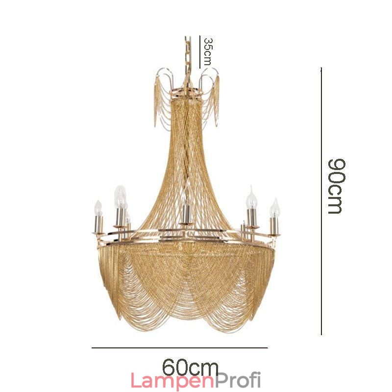 Aluminium Kette Anhänger Licht Kreative Licht Luxus Quaste Dekorative Licht Gold Silber