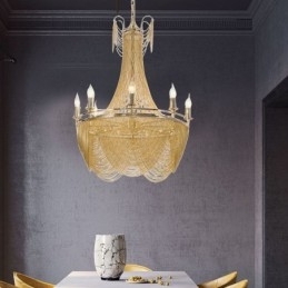 Aluminium Kette Anhänger Licht Kreative Licht Luxus Quaste Dekorative Licht Gold Silber