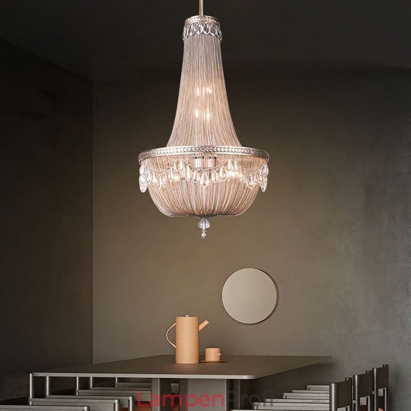 Quaste Pendelleuchte Retro American Duplex Aluminium Kette Deckenleuchte