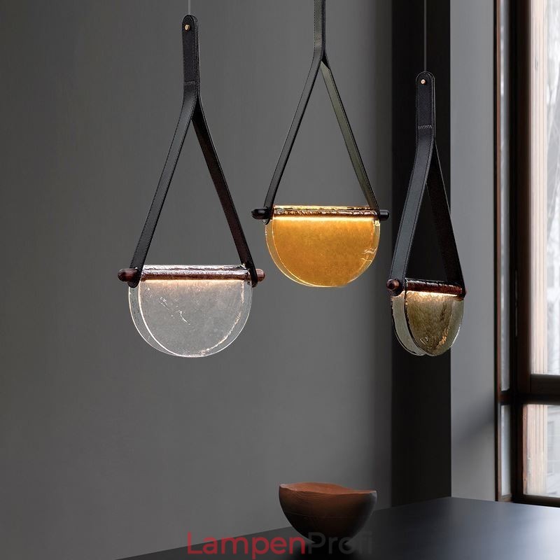Pendelleuchte, moderne minimalistische Deckenleuchte aus Glas mit Gürtel