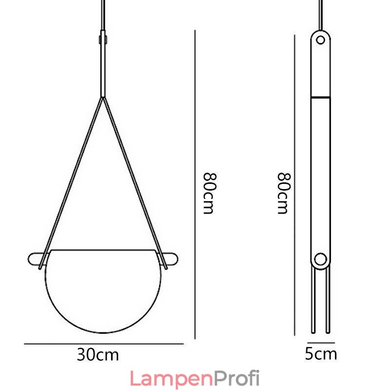 Pendelleuchte, moderne minimalistische Deckenleuchte aus Glas mit Gürtel