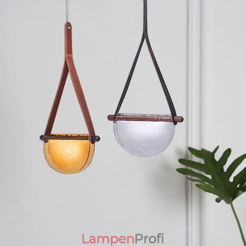 Pendelleuchte, moderne minimalistische Deckenleuchte aus Glas mit Gürtel
