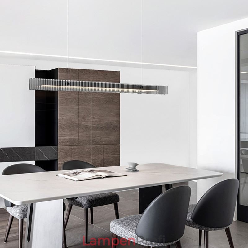 Pendelleuchte 100CM Glas Deckenleuchte Stufenlos Dimmbar Mit Fernbedienung