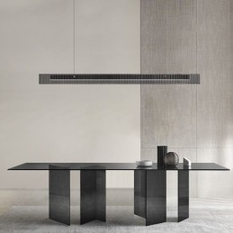 Pendelleuchte 100CM Glas Deckenleuchte Stufenlos Dimmbar Mit Fernbedienung