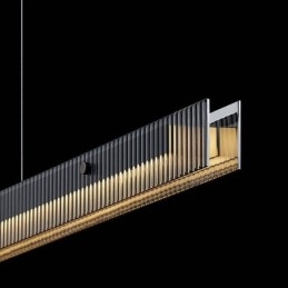 Pendelleuchte 100CM Glas Deckenleuchte Stufenlos Dimmbar Mit Fernbedienung