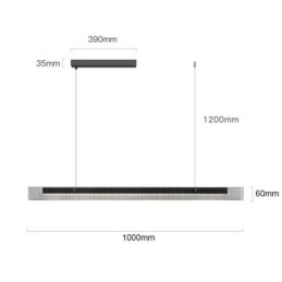 Pendelleuchte 100CM Glas Deckenleuchte Stufenlos Dimmbar Mit Fernbedienung