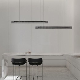 Pendelleuchte 100CM Glas Deckenleuchte Stufenlos Dimmbar Mit Fernbedienung