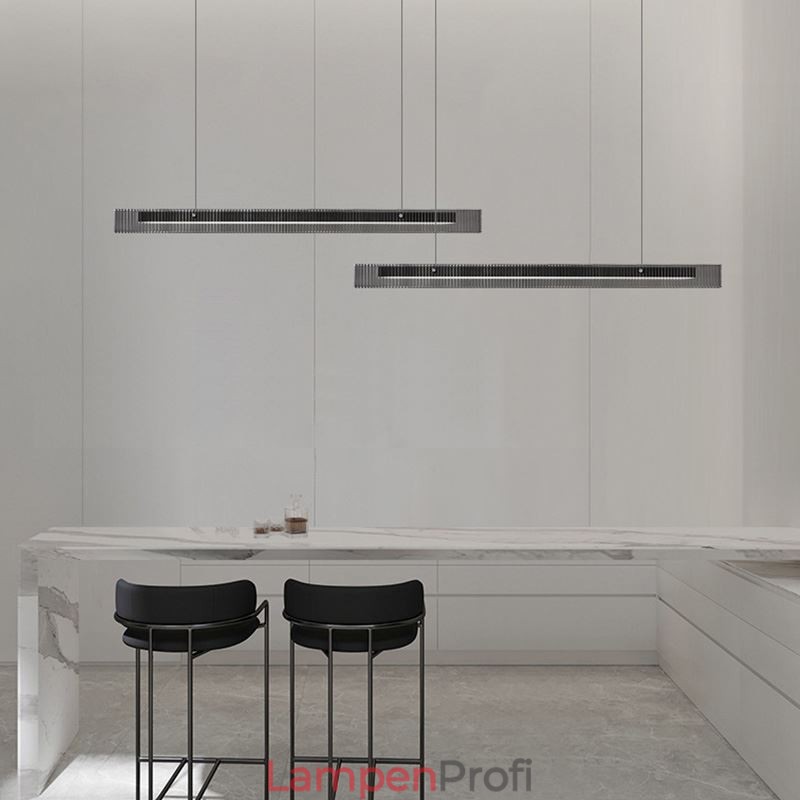 Pendelleuchte 100CM Glas Deckenleuchte Stufenlos Dimmbar Mit Fernbedienung