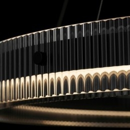 Glas Pendelleuchte 60 80CM Kreis Deckenleuchte Stufenlos Dimmbar Mit Fernbedienung