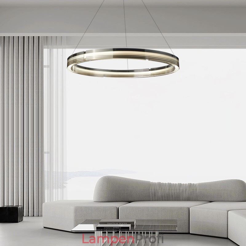 Pendelleuchte 60 80CM Kreis Glas Deckenleuchten Trichromatisches Dimmen