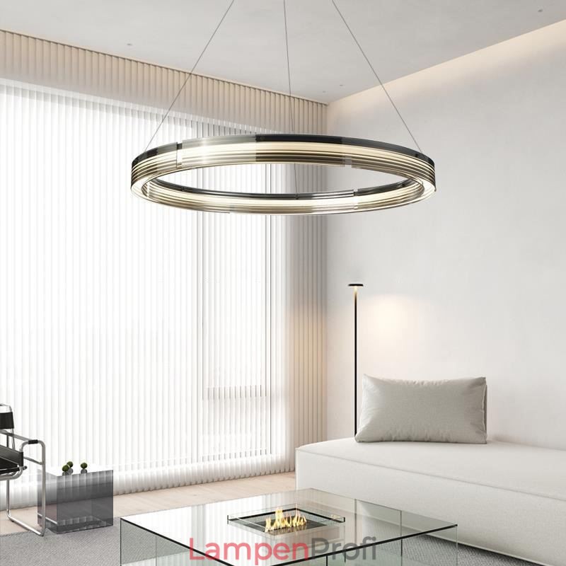 Pendelleuchte 60 80CM Kreis Glas Deckenleuchten Trichromatisches Dimmen