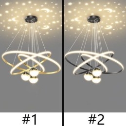 Einfache Pendelleuchte Schmiedeeisen Silikon Drei Kreis Ring Deckenleuchte