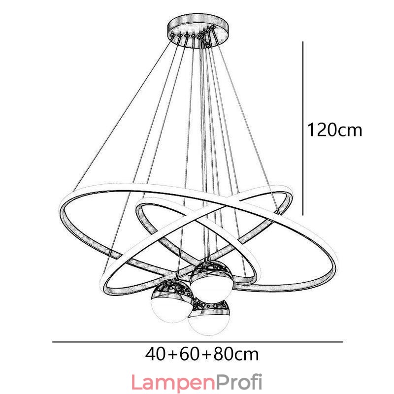 Einfache Pendelleuchte Schmiedeeisen Silikon Drei Kreis Ring Deckenleuchte