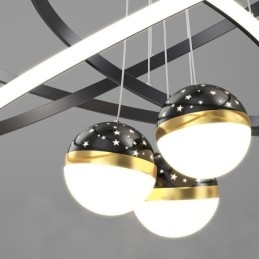 Einfache Pendelleuchte Schmiedeeisen Silikon Drei Kreis Ring Deckenleuchte