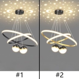 Moderne Pendelleuchte Schmiedeeisen Silikon Doppelkreis Ring Deckenleuchte