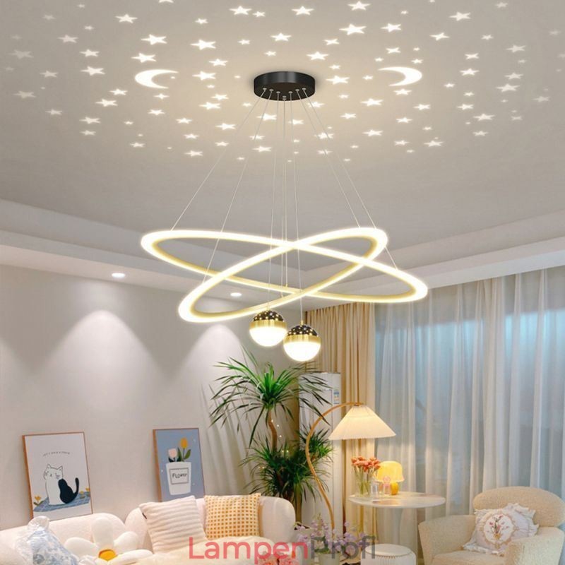 Pendelleuchte Schmiedeeisen Acryl Sternenhimmel Ring Deckenleuchte