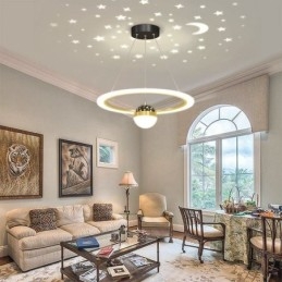 Pendelleuchte Minimalistische Schmiedeeisen Acryl Stern Ring Deckenleuchte