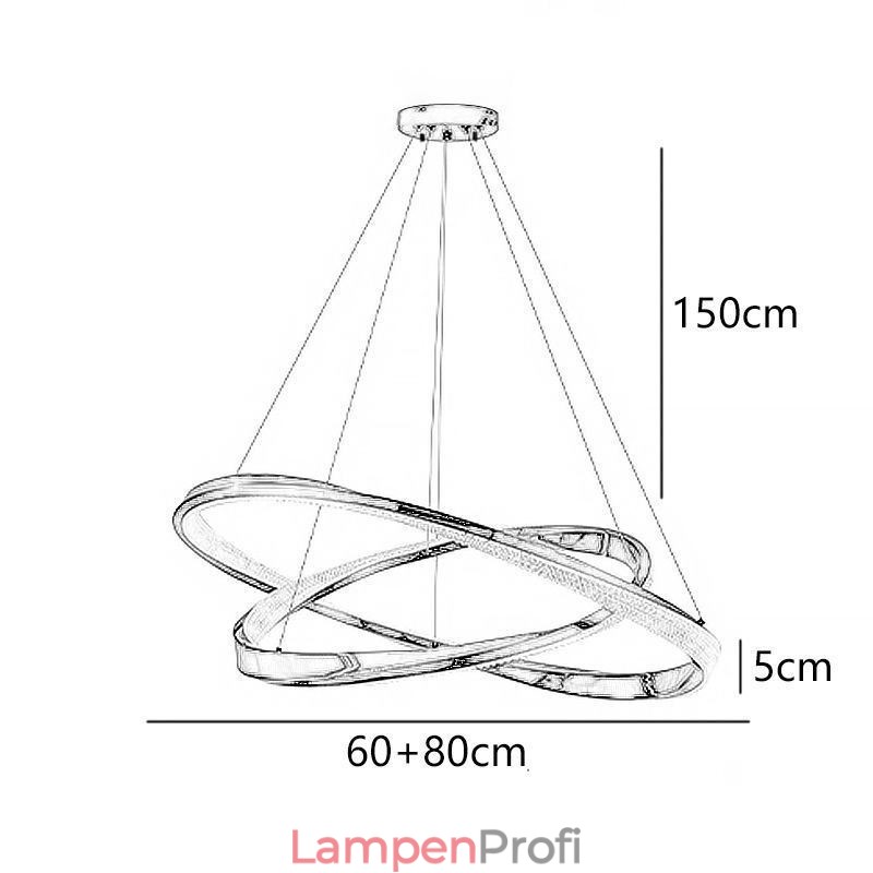 Pendelleuchte Schmiedeeisen Acryl Ring Doppelkreis Deckenleuchte