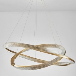 Pendelleuchte Schmiedeeisen Acryl Ring Doppelkreis Deckenleuchte