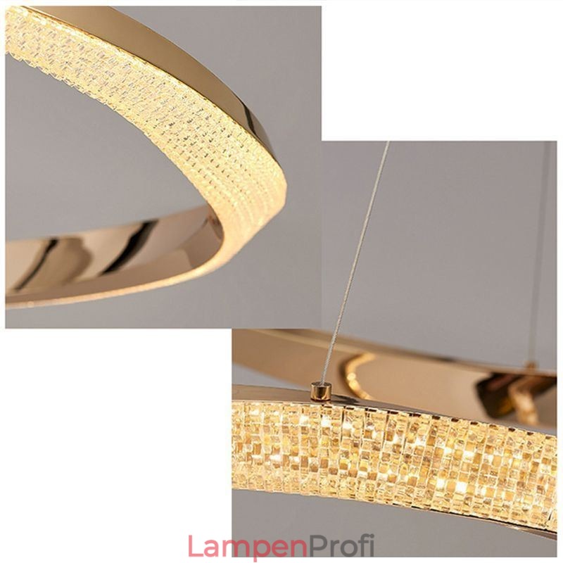 Pendelleuchte Schmiedeeisen Acryl Ring Doppelkreis Deckenleuchte