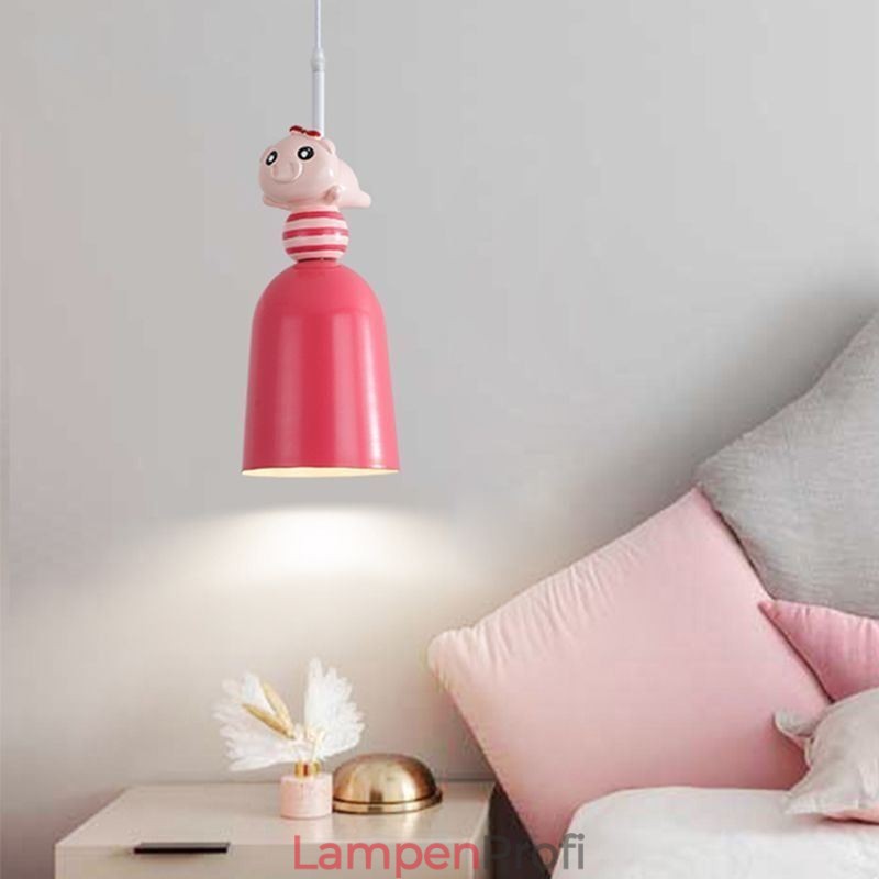 Moderne Pendelleuchte Schmiedeeisen Rosa Harz Piggy Deckenleuchte