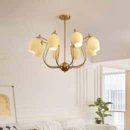 Nordic Pendelleuchte Kreative Schmiedeeisen Kupfer Natürliche Farbe Staubblatt Deckenleuchte