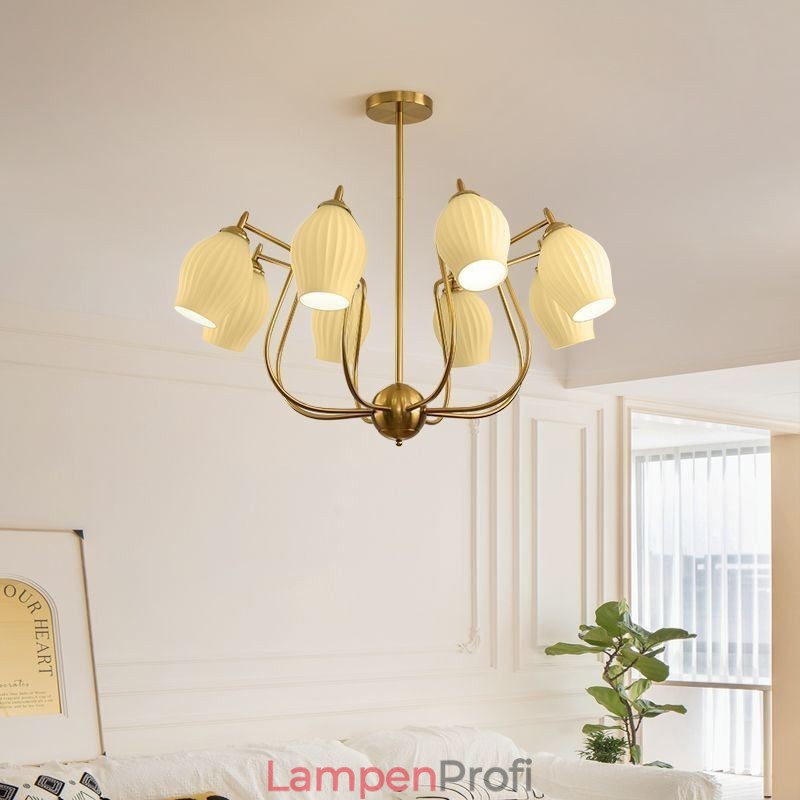 Nordic Pendelleuchte Kreative Schmiedeeisen Kupfer Natürliche Farbe Staubblatt Deckenleuchte