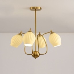 Nordic Pendelleuchte Kreative Schmiedeeisen Kupfer Natürliche Farbe Staubblatt Deckenleuchte